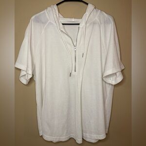 SHEIN Curve White Textured Hoodie